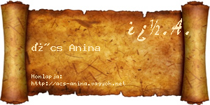 Ács Anina névjegykártya
